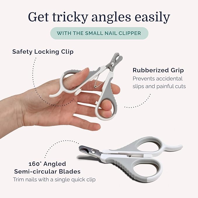 Hepper Cat Nail Clipper Kit - Small &amp; Large Sharp Claw Clippers with Nail File &amp; Storage Pouch - Safety Guard &amp; Lock - Professional Cat Manicure