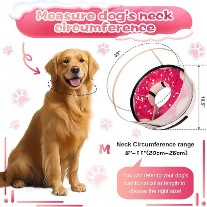 Inflatable Dog Cone Collar with Detachable Enhanced Anti-Licking Shield, Soft Neck Donut Collar for Dogs After Surgery, Adjustable Dog Cone Alternative for Large Medium Small Dogs &amp; Cats