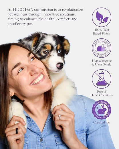 HICC PET Cleaning Deodorizing Wipes for Dogs &amp; Cats, Vet Recommended Nourishes Smoothes Fur Pet Grooming Wipes with Fermented Coconut Oil, Hypoallergenic Plant-Based Dog Wipes for Paws and Butt