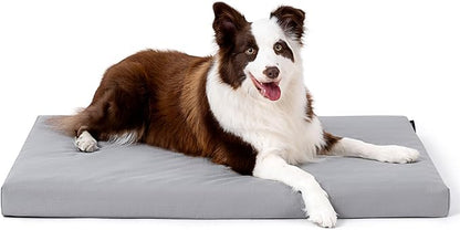 Cybarmour Indestructible Dog Bed - Outdoor Waterproof Chew Proof Dog Crate Pad - Orthopedic Kennel Mat for Aggressive Chewers - Large Breeds &amp; Fits 36-Inch Crate - 35"x22", Limestone