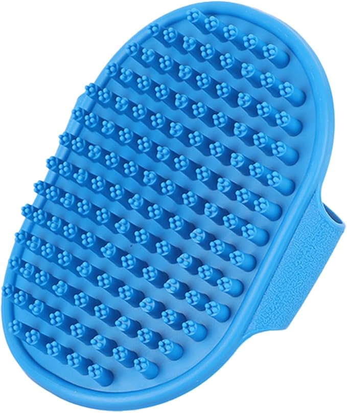 Ultra-Soft Pet Grooming Brush with Adjustable Ring - Ideal for Dogs &amp; Cats of All Hair Types - Bath, Shower &amp; Massage Tool (Blue, 1-Pack)