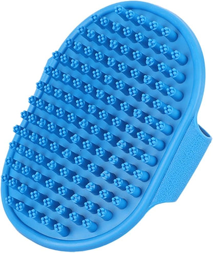 Ultra-Soft Pet Grooming Brush with Adjustable Ring - Ideal for Dogs &amp; Cats of All Hair Types - Bath, Shower &amp; Massage Tool (Blue, 1-Pack)