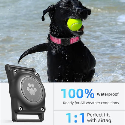 Airtag Dog Collar - 100% Waterproof Air tag Dog Collar Holder for Apple AirTag, Reflective, Soft Padded, Everlasting, GPS Dog Collar for Small Medium Large Dogs (Hot Pink, M)