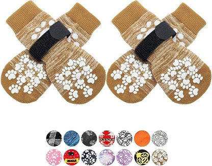 EXPAWLORER Anti Slip Dog Socks to Prevent Licking Paws, Dog Shoes for Hot Pavement, Dog Booties for Small Medium Large Senior Dogs, Traction Control Boots &amp; Paw Protectors for Hardwood Floors