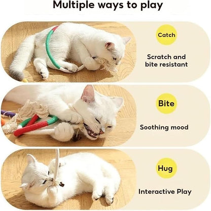 Celery Pets Cat Chew Rope,Catnip-Infused Organic Cotton Chew Rope Toys for Cats, Soft &amp; Safe Dental Chew Toys for Indoor Cats, Self-Play and Teeth Cleaning (3PCS)