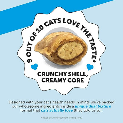 Cat Skin &amp; Coat Health Crunchy &amp; Creamy Chews - Omegas, Vitamin C + E, Biotin Supplement, Soothes Skin and Promotes Shiny Coat, Cat Supplements &amp; Vitamins - Chicken (30-Day Supply)