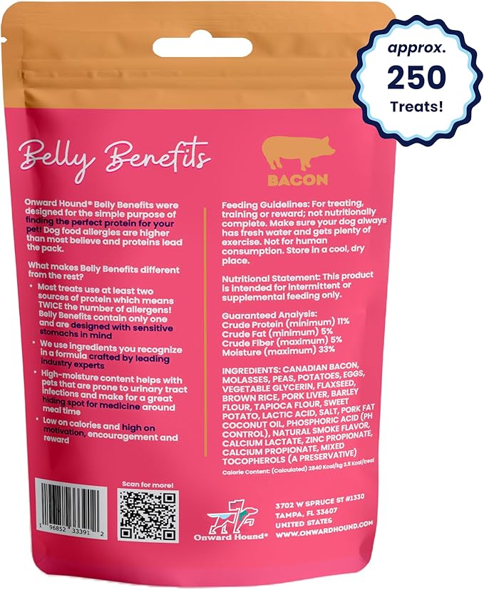 Training Treats for Dogs - Soft Bacon - Low Calorie Dog Training Treats for Sensitive Stomachs with Single Source Premium Protein, Corn Free, &amp; Soy Free Formula - 10 oz
