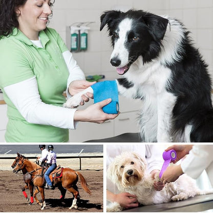 LotFancy Vet Wrap for Horses, 10 Pack, 3 inch by 5 Yards, Self Adhesive Bandage Wrap, Non-Woven Medical First Aid Tape for Pet Dog Cat Ankle Sprains &amp; Swelling, Horse Leg Wraps