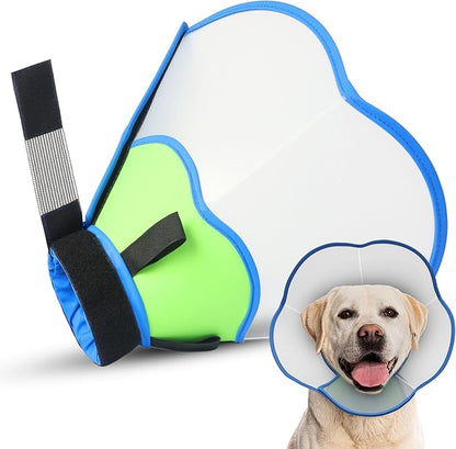 Hard &amp; Heavy Plastic Dog Cone Collar Alternative for Lab Golden GSD (Small&amp;Medium Sized),Pet Neck Head Protective Cone Anti-Lick, Adjustable Elizabethan Recovery Collar Cone of Shame for Healing