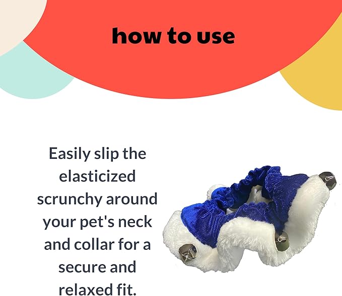 Huxley &amp; Kent Ruff Pet Scrunchy | Hanukkah (Medium) | Festive Christmas/Holiday Neckwear for Dogs/Cats | Fun Stretchable Costume Accessory | Soft Collar with Bells