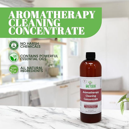 Naeterra Aromatherapy Cleaning Concentrate 16 oz Natural Multi-Surface Cleaner, Plant-Based and Biodegradable, Makes 6 Gallons, Cleaning Essential Oil Formula, Safe for Families and Pets