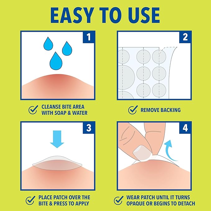 Cutter Bug Bite Patches Itch Relief Hydrocolloid Patches for Kids &amp; Adults, Absorbs Fluids, Helps Heal, Prevents Scratching, Mosquito Itch Relief, Hydrocortisone &amp; Suction Tool Alternative, 51 Count
