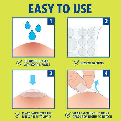 Cutter Bug Bite Patches Itch Relief Hydrocolloid Patches for Kids &amp; Adults, Absorbs Fluids, Helps Heal, Prevents Scratching, Mosquito Itch Relief, Hydrocortisone &amp; Suction Tool Alternative, 51 Count