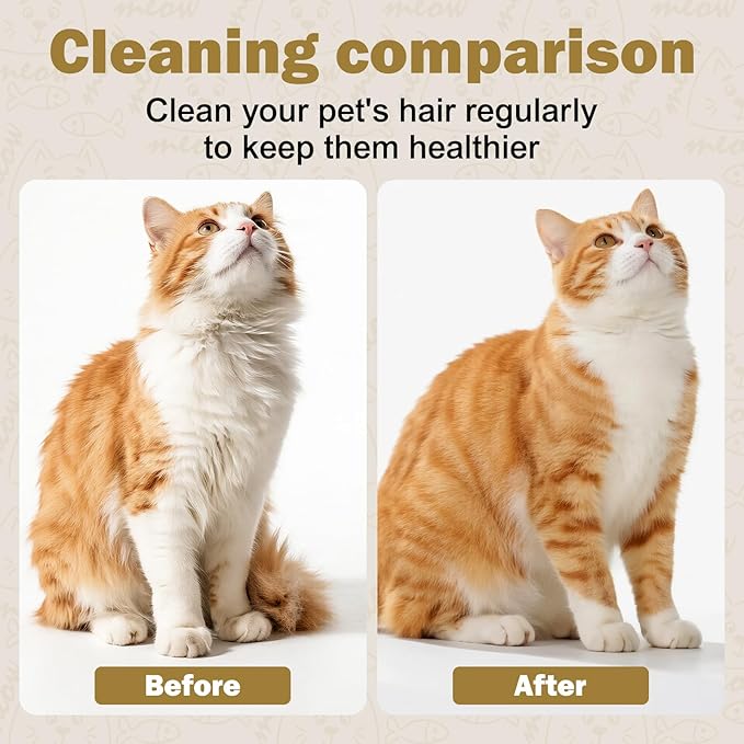 Cat Comb Dog Comb Pet Hair Removal Tool 6 Pack, Flea Combs for Cats and Dog, Grooming Brush with One-Click Self-Cleaning, Pet Grooming Supplies for Cats &amp; Dogs