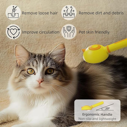 Cat Brush for Shedding, Self-Cleaning Slicker Brush for Indoor Cats, Gently Remove Loose Fur, Pet Grooming Massage Deshedding Tool, Suits Long &amp; Short Haried Cats and Dogs
