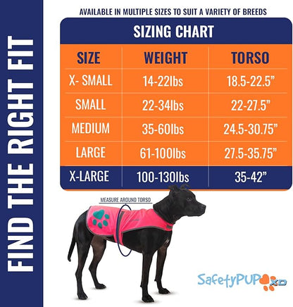 Dog Reflective Vest – Hi-Vis Fluorescent Visibility That Helps to Safeguard Your Pet On/Off Leash in Urban &amp; Rural Areas (Pink, X-Large)