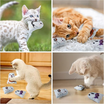 Dorakitten Catnip Toys Interactive Cat 5PCS Cats Chew Plush Ghost Toys &amp; Pet Stuffed Nip Pillow &amp; Kitten Best Kicker Toy Cute and Soft Teething Supplies for Moving Kitty Indoor