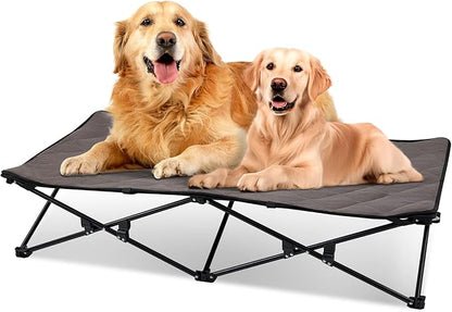 KingCamp Elevated Dog Bed for XL Dogs, Outdoor Raised Cooling Pet Cot Bed with Washable Breathable Mesh &amp; No-Slip Feet Perfect for Camping, Backyard, Indoor Use (XL, Black)