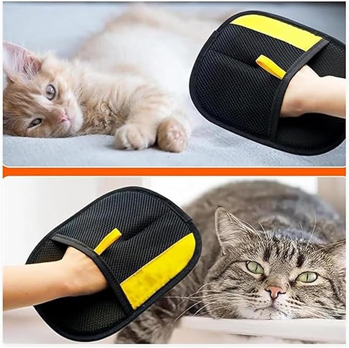 Magic Brush Pet Hair Removal Glove for Cats &amp; Dogs, 2 Pcs Electrostatic Glove for Pet Hair, Cat Grooming Gloves for Hair Removal, Reusable Cat &amp; Dog Hair Remover for Couch, Furniture, Carpet, Curtain