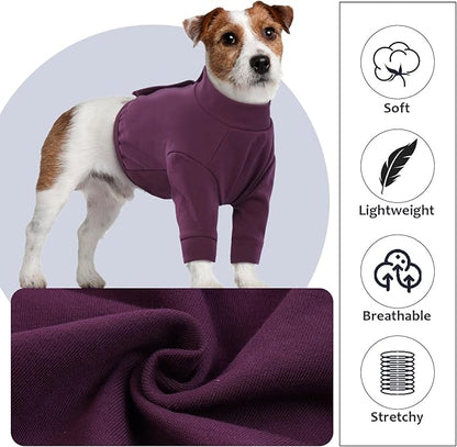 IDOMIK Dog Recovery Suit, Dog Surgery Recovery Suit Front Legs, Comfy Joint Leg Sleeves After Surgery, Elbow Braces Protector for Leg Injuries &amp; Joint Pain, Cone Collar Alternatives,Purple,XL