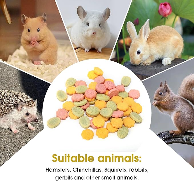 Abizoo 3 Vegetable Chews Treats: Grain Free Natural Snacks with Beet, Carrot, Spinach for Hamsters, Rabbits, Guinea Pigs &amp; Gerbils Crunchy for Digestive Support &amp; Dental Health 1.76oz/50g
