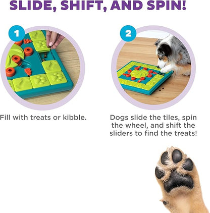 Outward Hound by Nina Ottosson Multipuzzle Level 4 Expert Dog Treat Puzzle for Enrichment, Blue