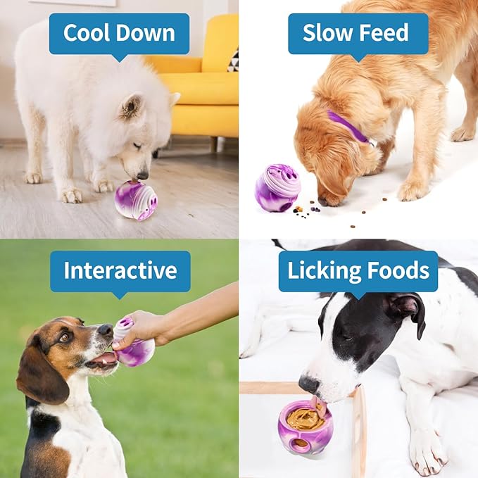 Dog Toy, Frozen Treat Toys, Treat Dispensing Chew Toy for Small Medium Large Dogs, Long-Lasting Interactive to Keep Pup Distracted &amp; Reduces Anxiety, Freezable Fillable Dog Puzzle Toys - Green