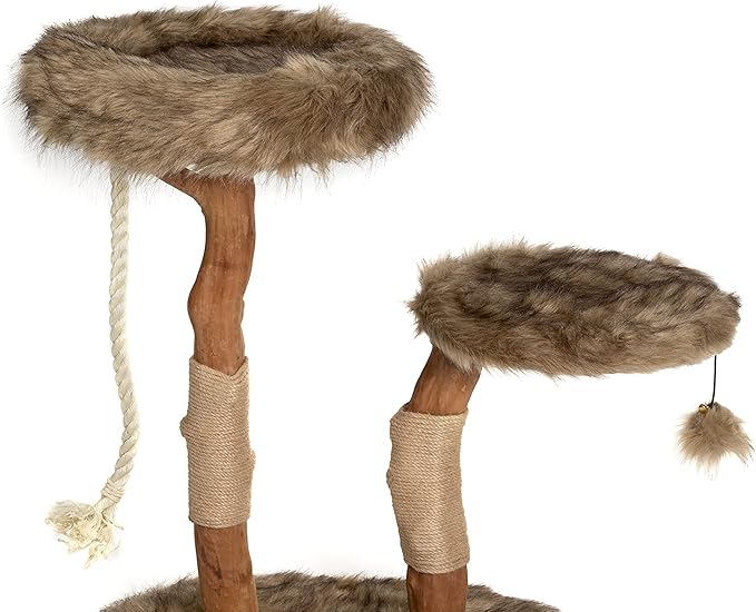 Mau Lifestyle Modern Cat Tree Tower - Natural-Branch Cat Condo &amp; Luxury Wood Cat Scratching Tree - Luxury Cat Gifts by Mau Lifestyle