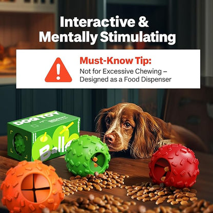 Treat Dispensing Dog Toys - Interactive Cognitive Dog Treat Toy,Puzzle Ball for Puppies &amp; Small Dogs,Promotes Slow Eating, Reduces Stress,Perfect for Fetch,Chewing &amp; Training