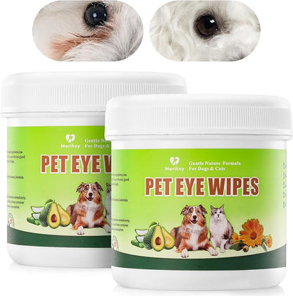 Pet Eye Wipes,Nature Eye Cleaning Wipes for Dogs&amp;Cats Gentle Eye Cleaner Pads for Tear Stain Remover Eye Debris,Discharge,Mucus Secretions,Non-Irritation,Plant Based-240Ct
