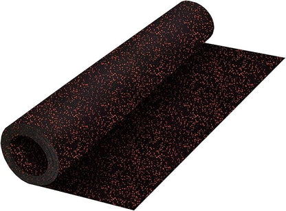 Genaflex Rubber Gym Floor Mat - 8mm Thick - Heavy Duty Commercial Protective Gym Flooring Roll (10% Red, 4&