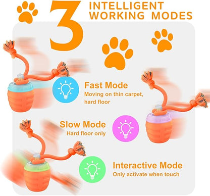 Interactive Dog Toys - [2025 Newly Upgraded] Motion Activated Ball for Small/Medium/Large Dogs, Automatic Moving Dog Toy Wicked Ball for Boredom &amp; Training, Music, USB Rechargeable (Orange)
