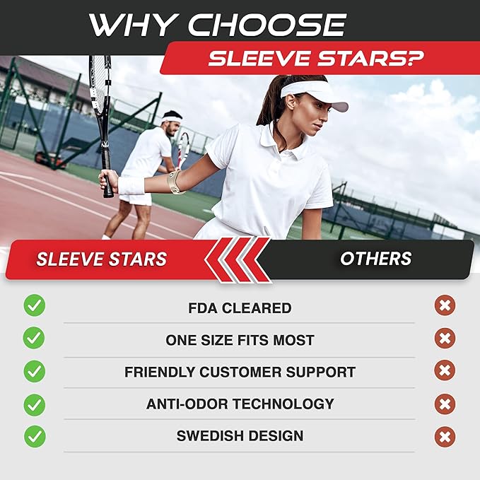 Sleeve Stars Tennis Elbow Brace for Men &amp; Women, Tendonitis Elbow Brace &amp; Strap Golfers Elbow Brace Counterforce Band for Tendon Pain Relief &amp; Support for Forearm w/ 3 Straps Fits 9-23" (Single) (2, Beige, One Size)
