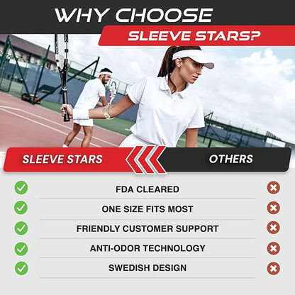 Sleeve Stars Tennis Elbow Brace for Men &amp; Women, Tendonitis Elbow Brace &amp; Strap Golfers Elbow Brace Counterforce Band for Tendon Pain Relief &amp; Support for Forearm w/ 3 Straps Fits 9-23" (Single) (2, Beige, One Size)