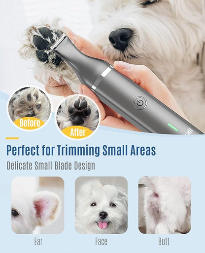 oneisall 2 in 1 Pet Cat &amp; Dog Grooming Kit - Quiet Cordless Dog Clippers &amp; Paw Trimmer for Grooming Pet Hair
