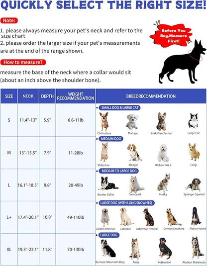Soft Dog Cone Collar After Surgery Alternative for Dogs to Stop Licking, Comfy Collars for Large/Medium/Small Pet/Cat, Comfortable Elizabethan Neuter Recovery E Cones of Shame Neck &amp; Head Ecollars