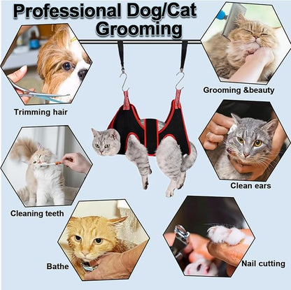 Cat Grooming Hammock Harness for Small Dogs,Pet Hammock Restraint Bag,Dog Grooming Sling for Trimming Nail and Ear/Eye Care(XS Size,6.5")