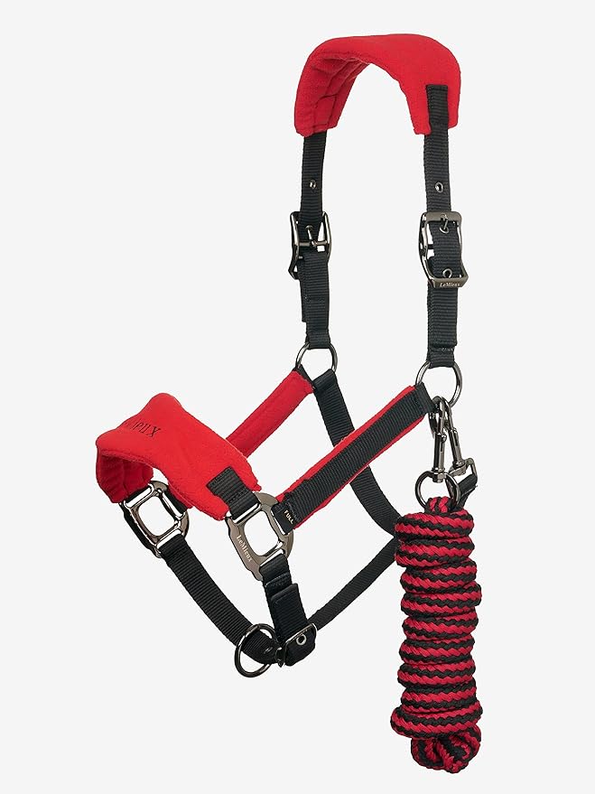 LeMieux Vogue Fleece Headcollar - Halter &amp; Leadrope - Extra Padding, Adjustable at Curb and Poll Strap