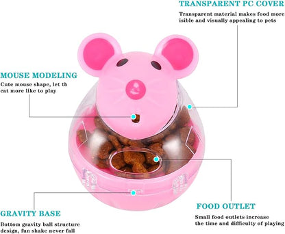 2Pcs Cat Treat Dispenser Toy, Mouse Shape Cat Interactive Toy and Food Dispenser for Pet Increases IQ Interactive &amp; Food Dispensing