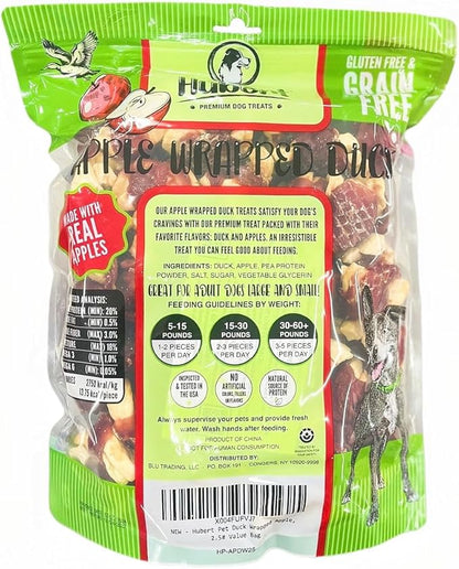 Hubert Pet Gourmet Duck Wrapped Apple Bites: Healthy &amp; Natural Training Snacks, Ideal for All Dog Sizes, Low Fat, High-Protein, 2.5 lbs Super Value Pack