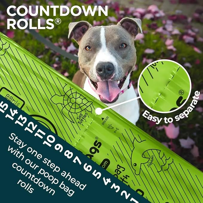 The Original Poop Bags® Dog Poop Bags Rolls – 38% Plant-Based, USDA Certified, Unscented, Leak-Proof &amp; Durable Waste Bags for Dogs, 960 Count