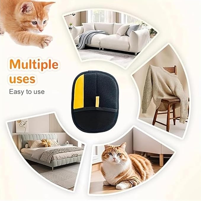 2 Pcs Pet Hair Removal Glove, 2025 New Pet Hair Remover Electrostatic Gloves, Upgrade Electrostatic Gloves Pet Hair, Reusable Cat Dog Grooming Gloves Pet Hair for Cats &amp; Dogs