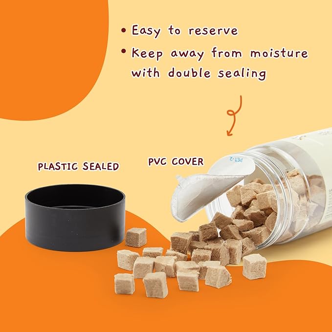 Jungle Calling Freeze Dried Duck Dog &amp; Cat Treats - High Protein, Low Fat, Made with a Single Ingredient - Perfect for Training and Snacking, 2.8 oz (Duck Cube)