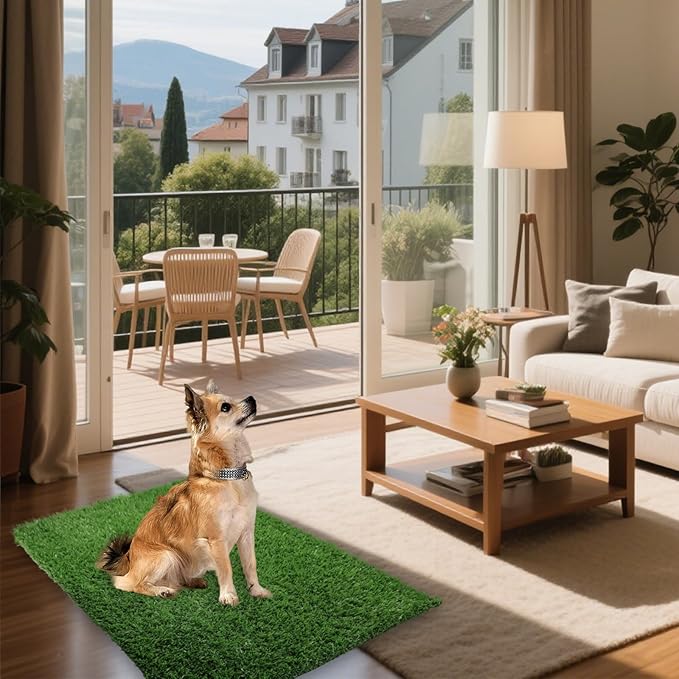 Dog Grass Mat, Synthetic Turf for Indoor/Outdoor Puppy Potty Training Durable, Drainable &amp; Easy-Clean Pet Bathroom Mat for Small to Large Dogs Grass Only (34.6"x22.5")