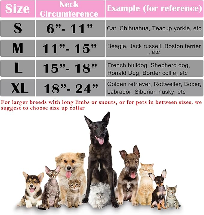 Katoggy Protective Inflatable Recovery Collar, Soft Blow-up Dog Cone Collar, Pet Donut Cone Collar, Comfy Elizabethan Collar After Surgery for Large Dog to Prevent from Biting &amp; Scratching, Medium