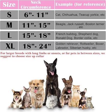 Katoggy Inflatable Dog Cone Collar for Small Medium Large Dogs and Cats, Soft Adjustable Blow up Donut E-Collar for Post-Surgery Use