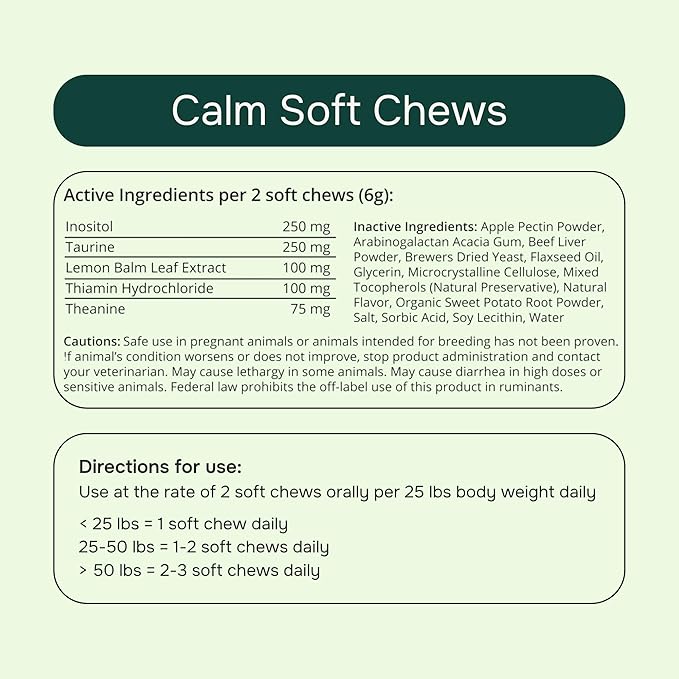 PetMeds Calm Supplement for Dogs - Anxiety &amp; Stress Relief with Vitamins, Theanine &amp; Lemon Balm - Supports Dogs During Travel, Thunder &amp; Separation - Beef &amp; Sweet Potato Flavor - 60 Soft Chews