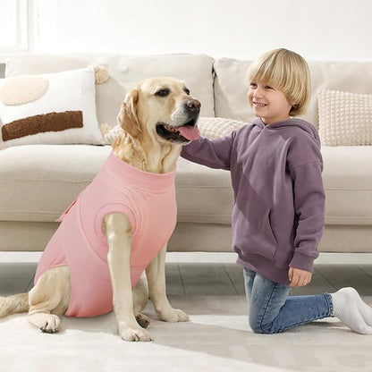Kuoser Dog Surgery Suit Female Spay, Dog Recovery Suit Male Neuter, Puppy Clothes Onesie for Surgery Anti Licking Abdominal Wounds Pet Surgical Recovery Bodysuit Shirt, Substitute E-Collar &amp; Cone