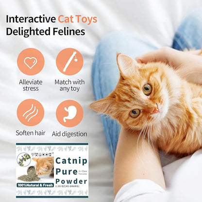 Premium Catnip for Cats &amp; Kittens – Cold-Processed, High Potency Nepetalactone, 100% Pure Leaf-Only Catnip for Toys, Scratchers, Refills, Stimulates Play &amp; Protects Furniture - 45g
