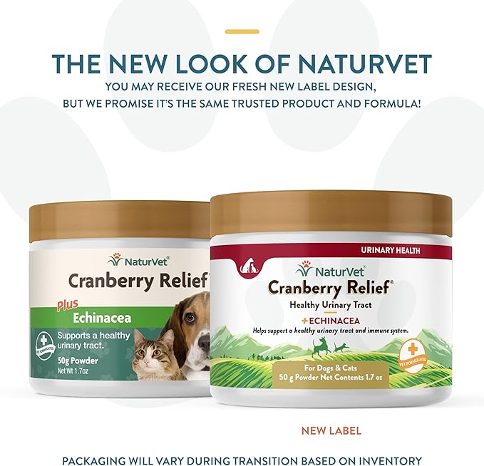 NaturVet – Cranberry Relief Plus Echinacea | Helps Support a Healthy Urinary Tract &amp; Immune System (50g Powder)